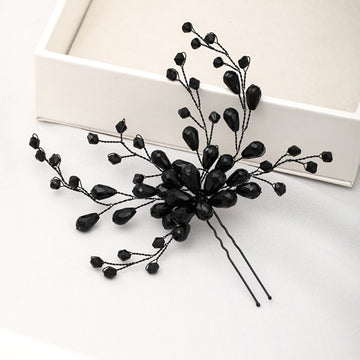 AiliBride Black Hair Vine Wedding Headband Tiara Crystal Bridal Headpiece Wedding Hair ornaments Tiara Hairband Hair Jewelry daiiibabyyy